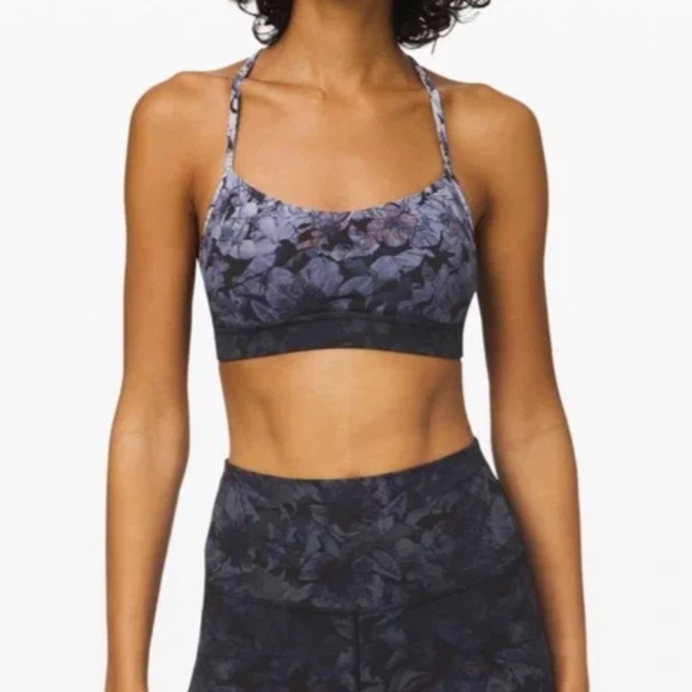 Lululemon Flow Y Nightfall Blossom Bra Women Size 8
